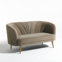 Скамья Из велюра на 2-3 места Leone 2 мест. каштановый LA REDOUTE INTERIEURS  фото, kupilegko.ru